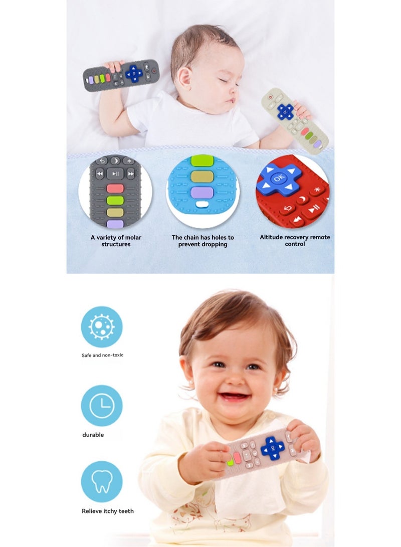 Second Generation White Remote Control Teether Teething Soothing Toy Baby Teething Toy Silicone Free Of Bpa Suitable For Infants Boys Girls - Image 3
